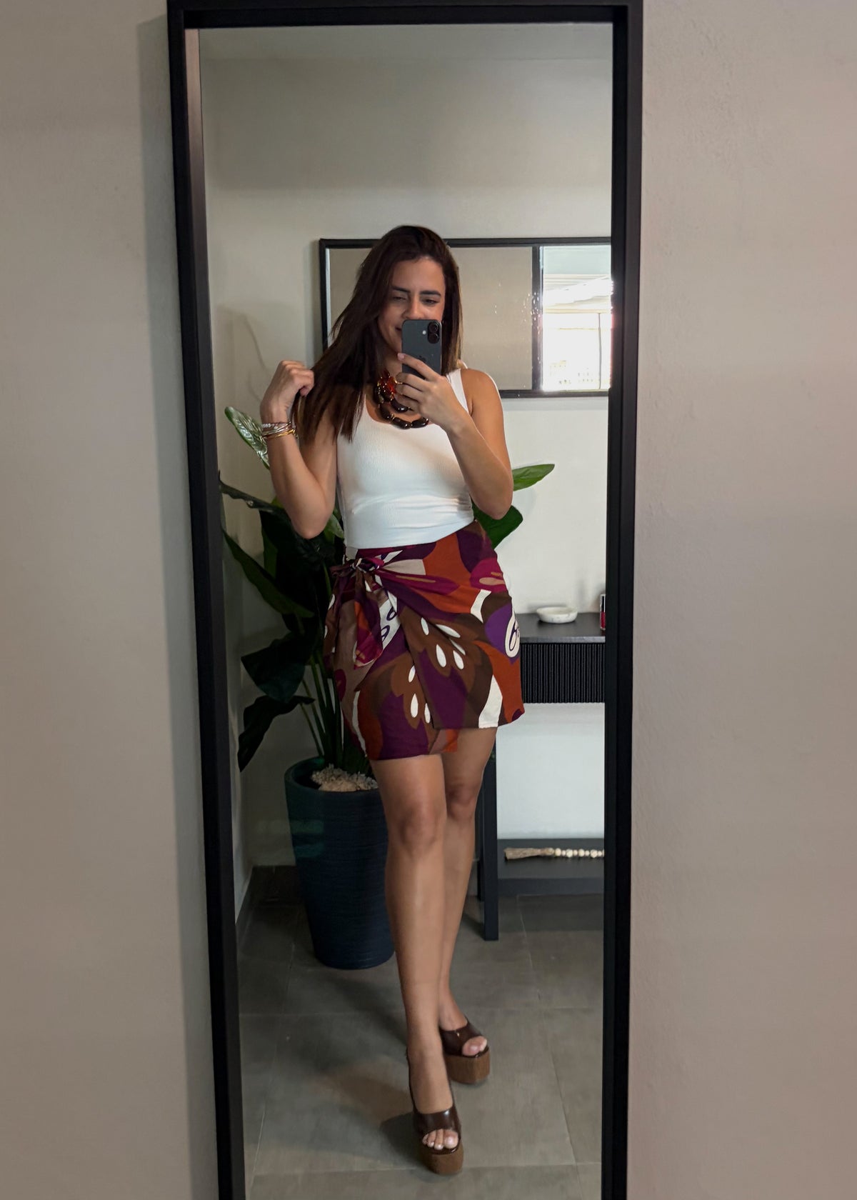 Wrap Skirt Mahogany Bloom