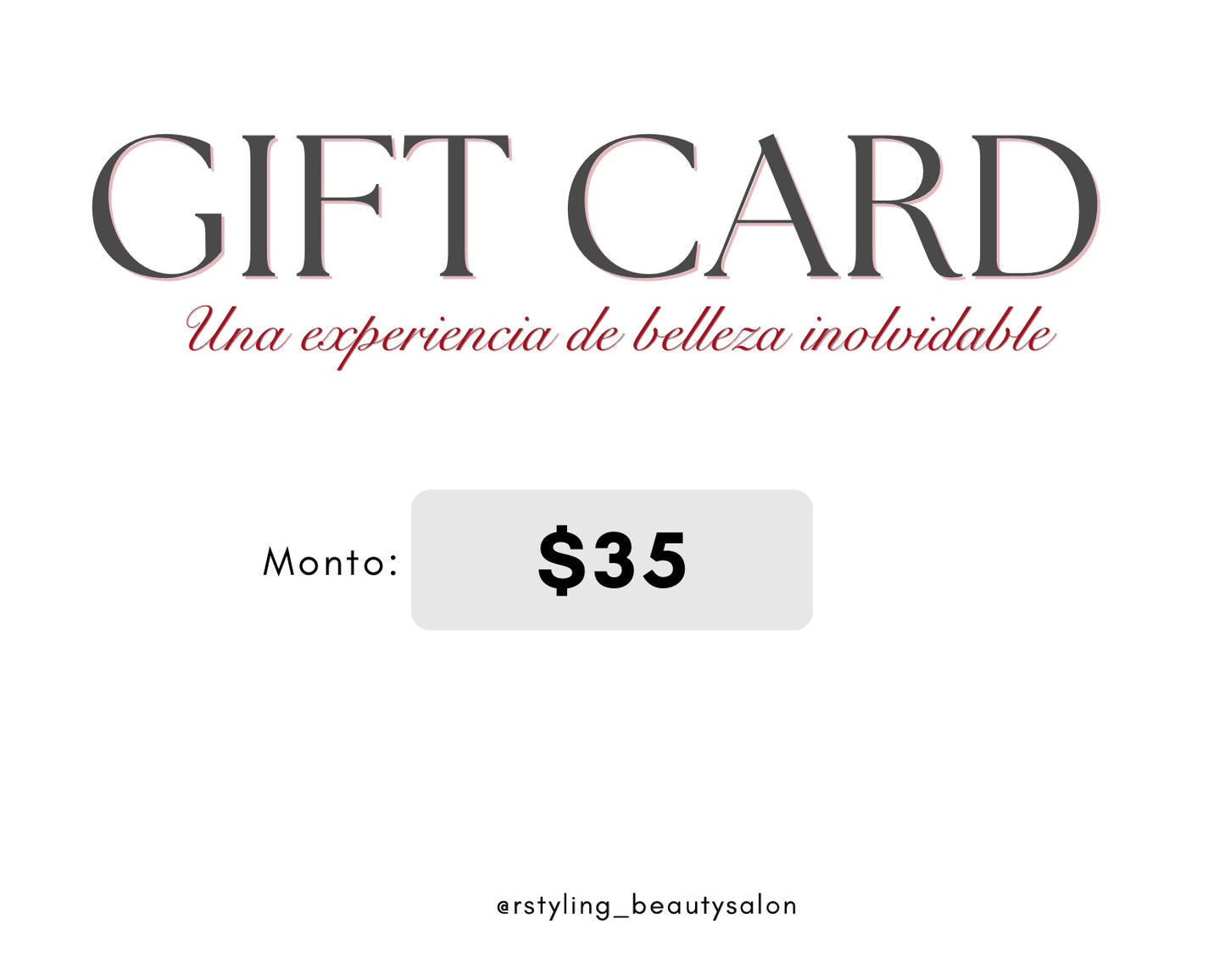 Gift Card RS Beauty Salon