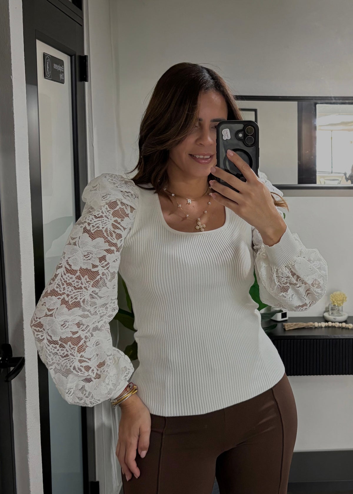 Lace Sleeve Top