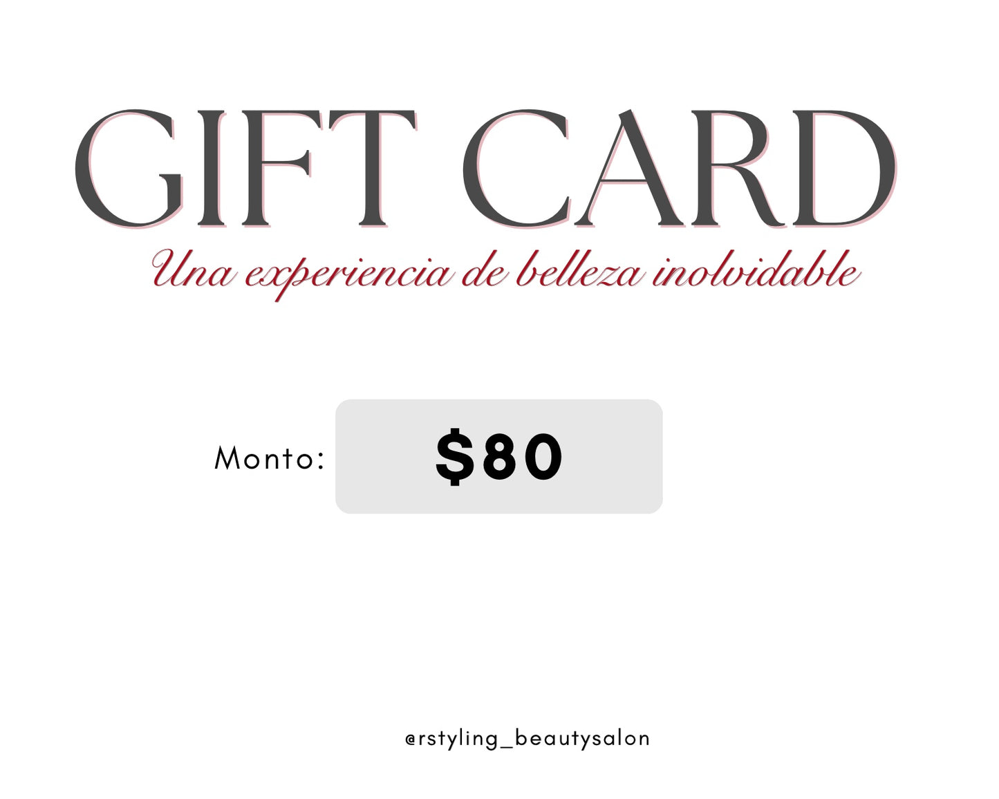 Gift Card RS Beauty Salon